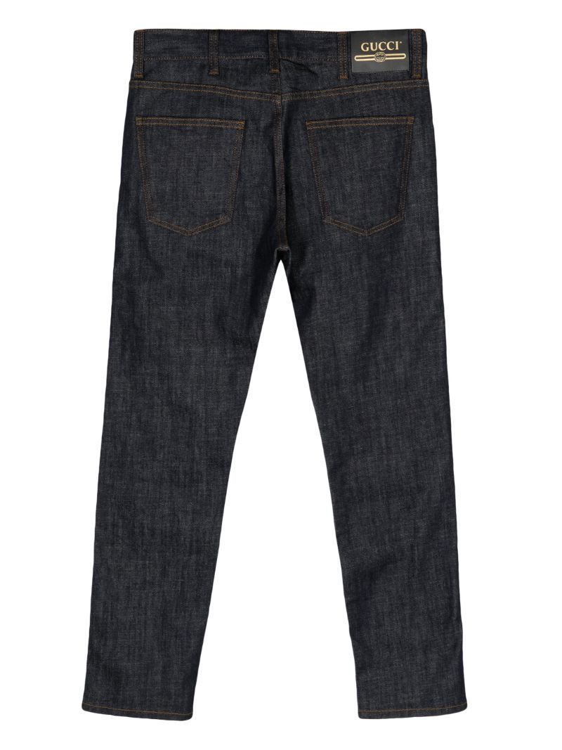 Blue Mid-rise Tapered Jeans