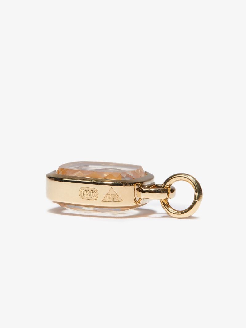 18k Yellow Gold S Initial Crystal Charm