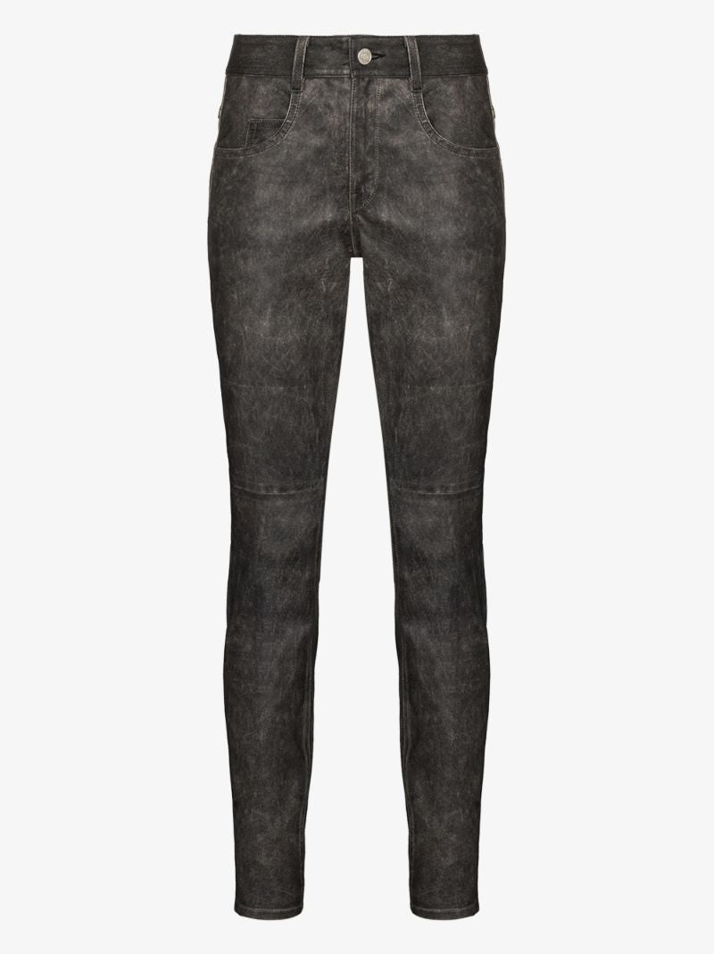 Taro Faded Leather Skinny Trousers