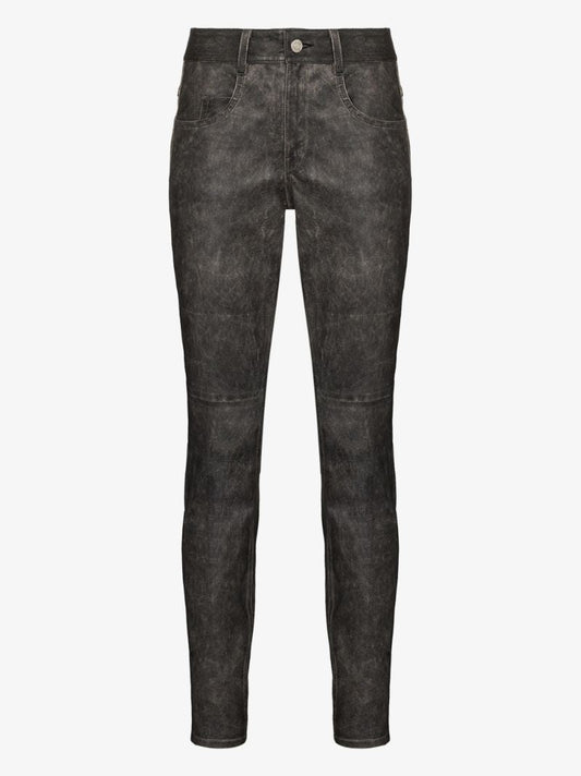 Taro Faded Leather Skinny Trousers