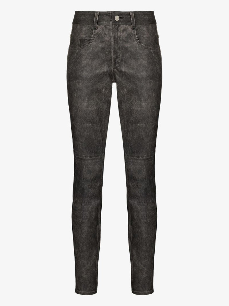 Taro Faded Leather Skinny Trousers