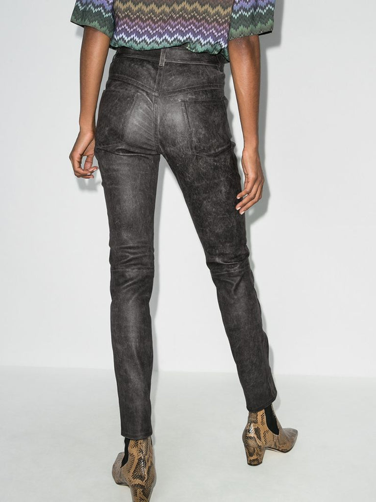 Taro Faded Leather Skinny Trousers