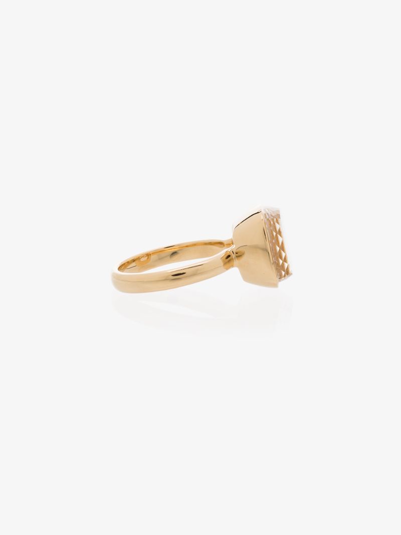 18k Yellow Gold Sealed Gemstone Snake Ring