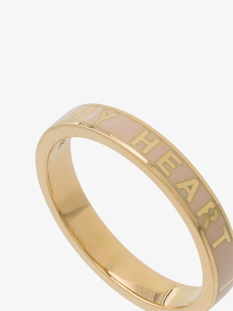 18k Yellow Gold Promise Enamel Ring