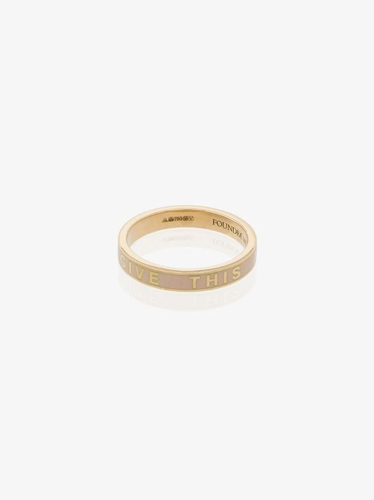 18k Yellow Gold Promise Enamel Ring