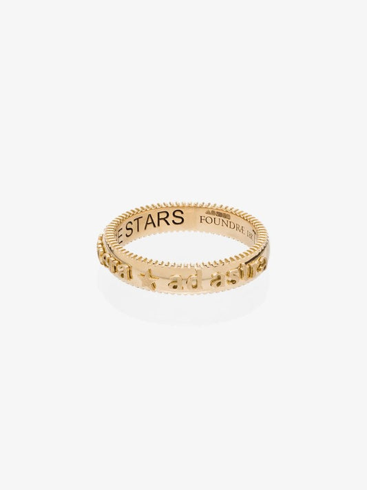 18k Yellow Gold Per Aspera Ad Astra Ring