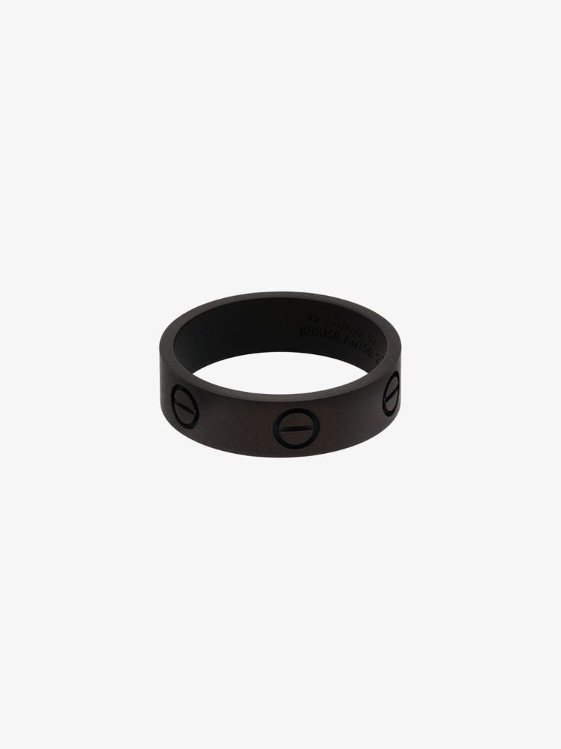 Customised Pre-owned 18k White Gold Cartier Love Ring