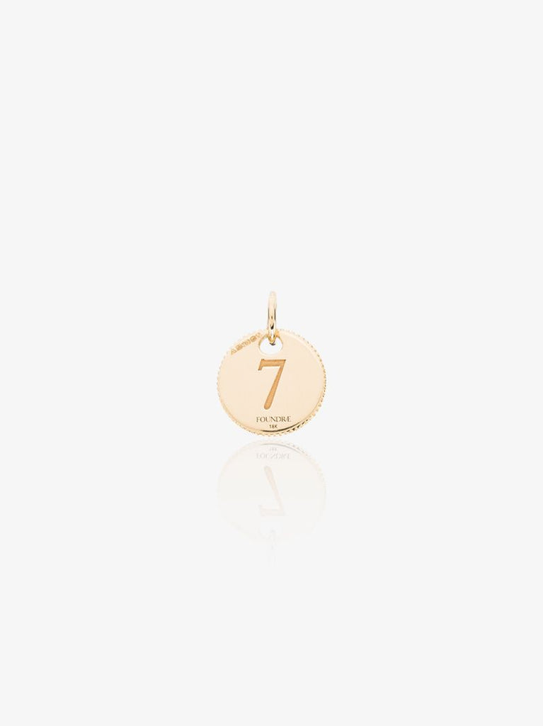 18k Yellow Gold Roman Numeral Seven Miniature Coin Charm