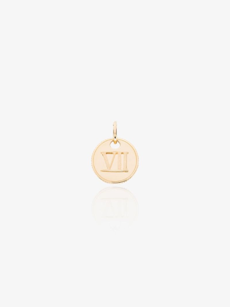 18k Yellow Gold Roman Numeral Seven Miniature Coin Charm