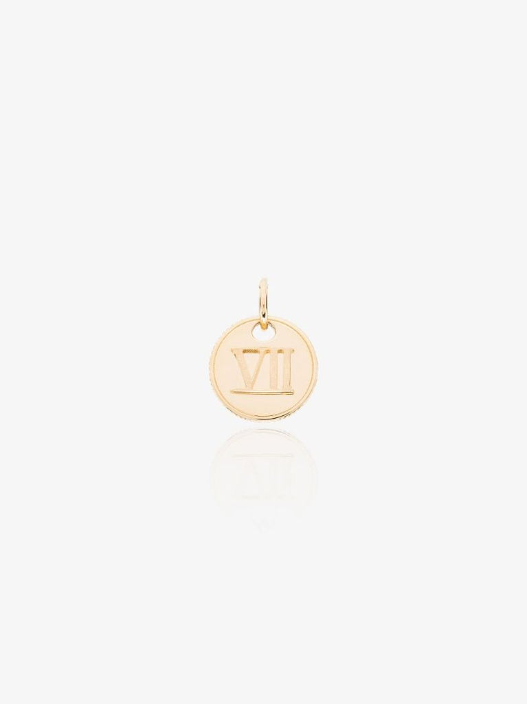 18k Yellow Gold Roman Numeral Seven Miniature Coin Charm