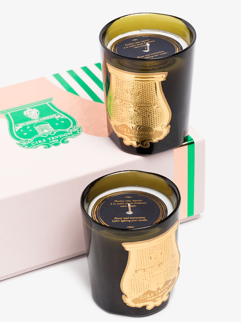 Green and White Imperial Duet Candle Set