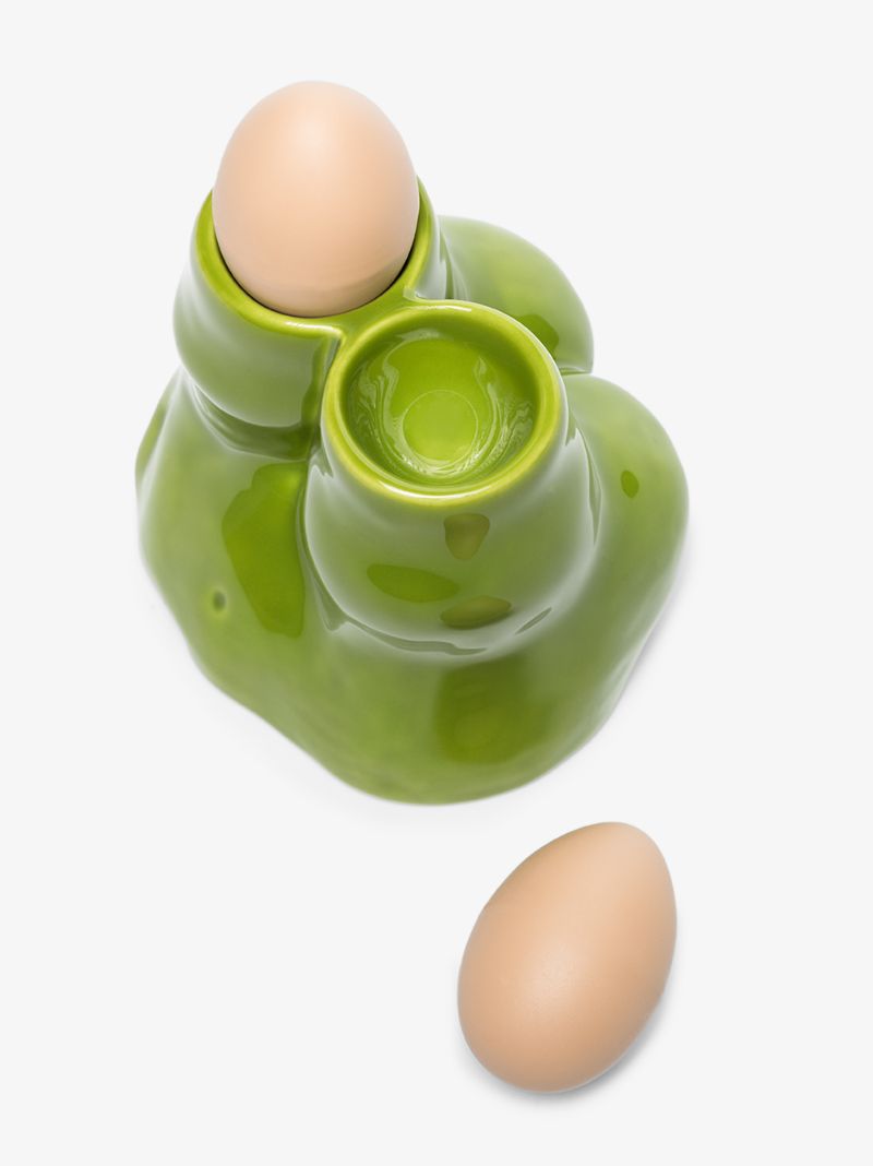 Green Double L'egg Earthenware Egg Cup