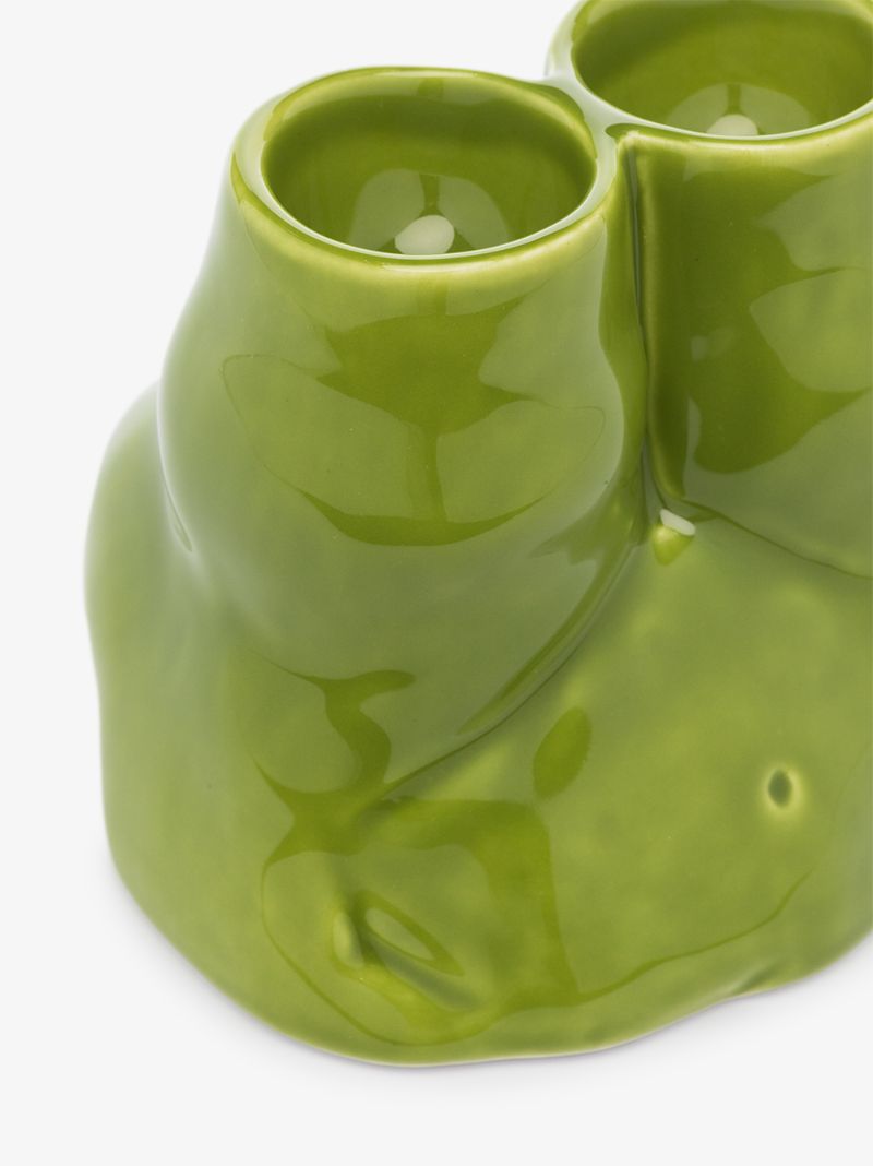Green Double L'egg Earthenware Egg Cup