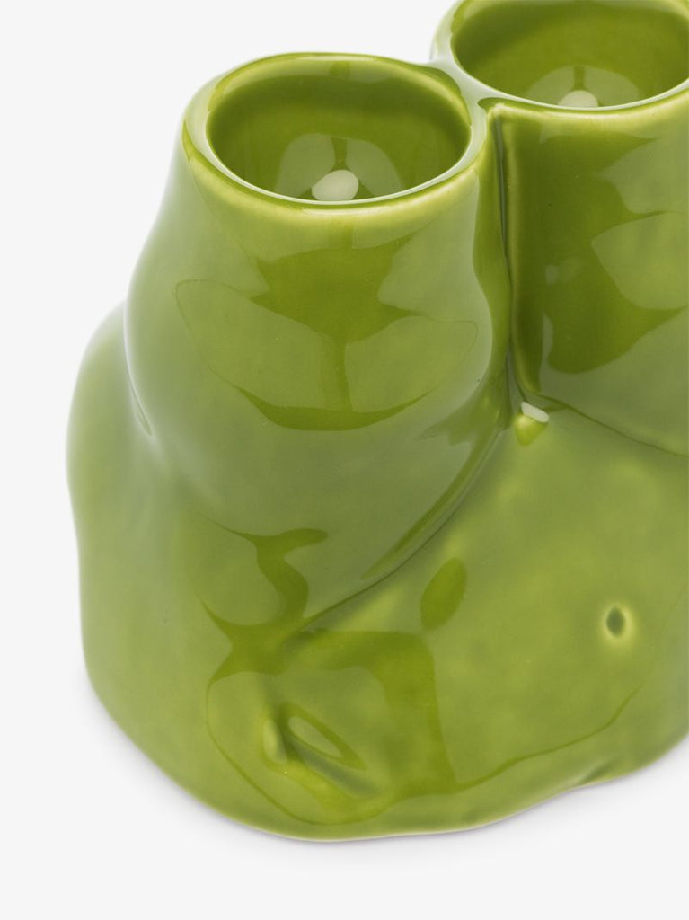 Green Double L'egg Earthenware Egg Cup