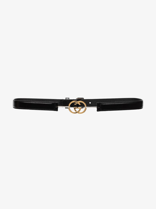Black Gg Leather Belt
