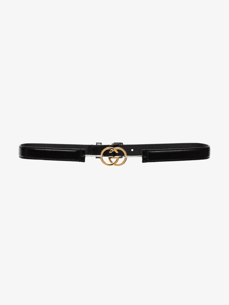 Black Gg Leather Belt