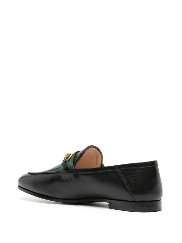 Black Horsebit Leather Loafers