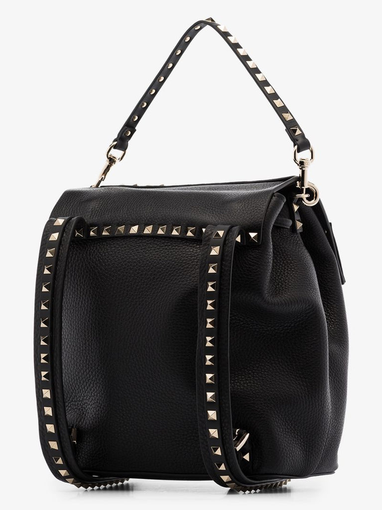 Black Rockstud Leather Backpack