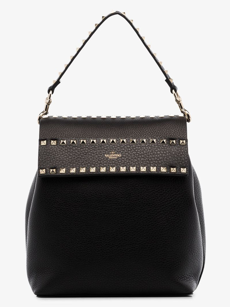 Black Rockstud Leather Backpack