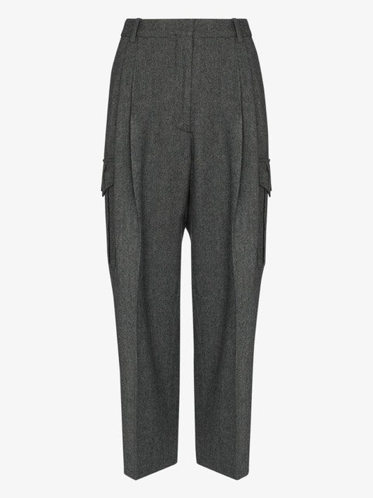 Partan Cropped Wool Trousers
