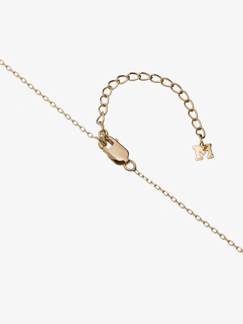 14k Yellow Gold M Initial Diamond Necklace