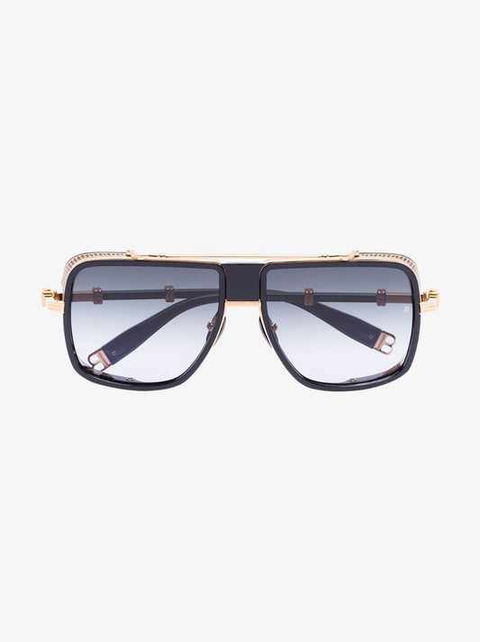 Black and Gold Tone Aviator Sunglasses