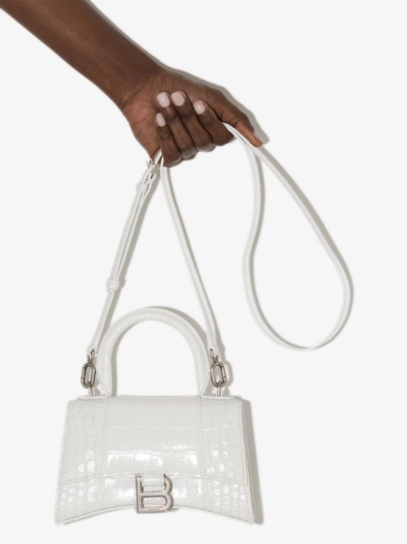 Hourglass Crocodile-effect Shoulder Bag