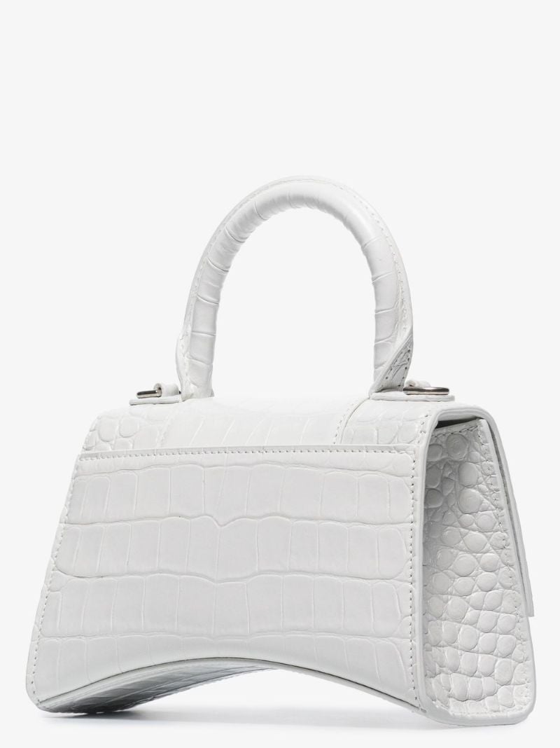 Hourglass Crocodile-effect Shoulder Bag