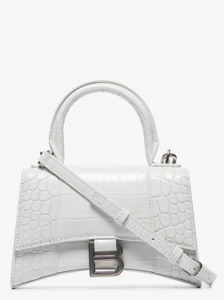Hourglass Crocodile-effect Shoulder Bag