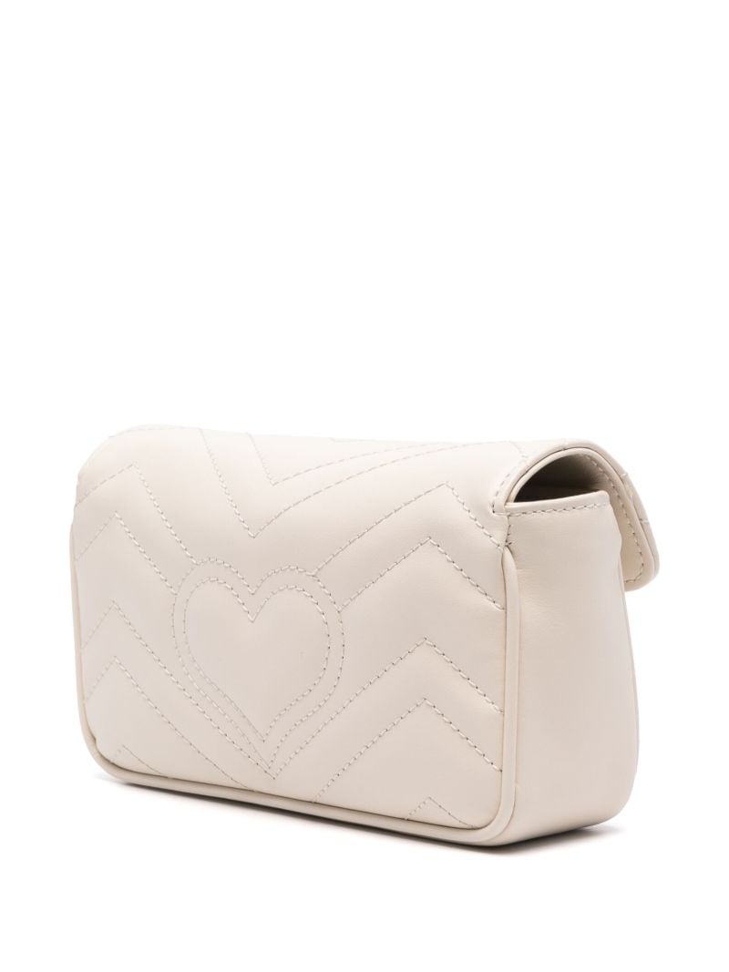 White Gg Marmont Leather Mini Bag