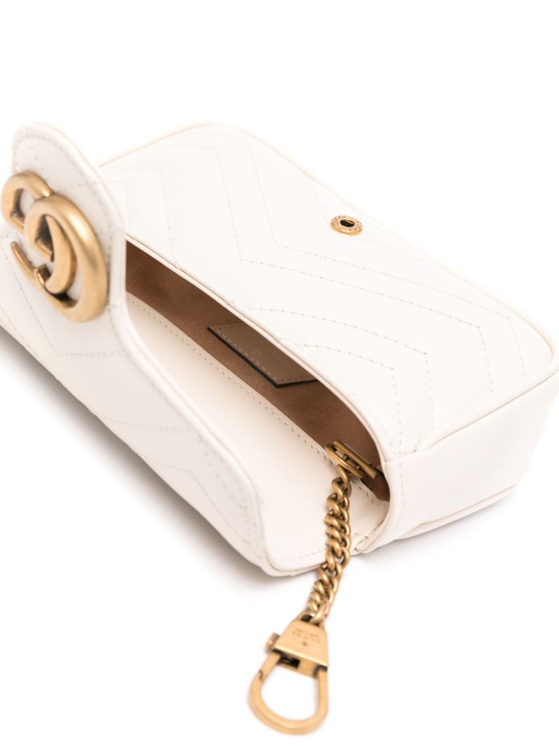 White Gg Marmont Leather Mini Bag