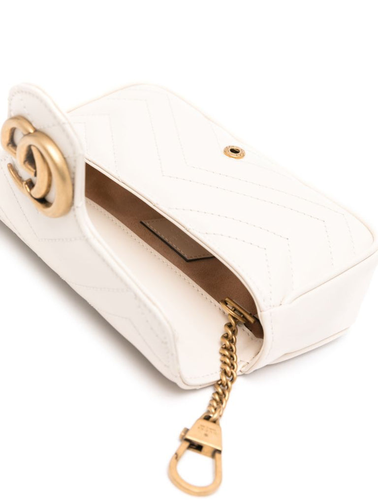 White Gg Marmont Leather Mini Bag