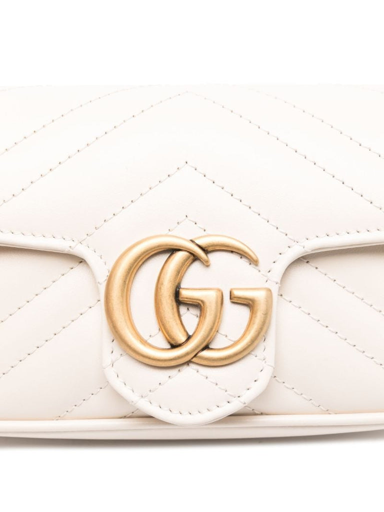 White Gg Marmont Leather Mini Bag