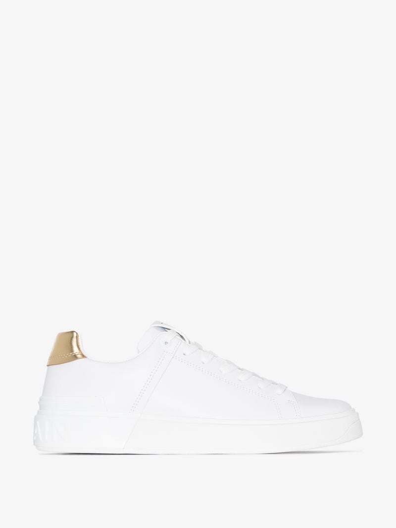 White B-court Low Top Leather Sneakers