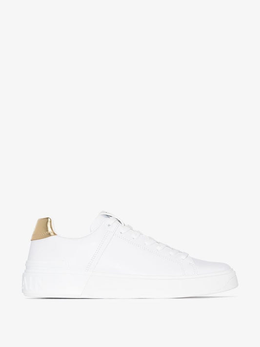 White B-court Low Top Leather Sneakers