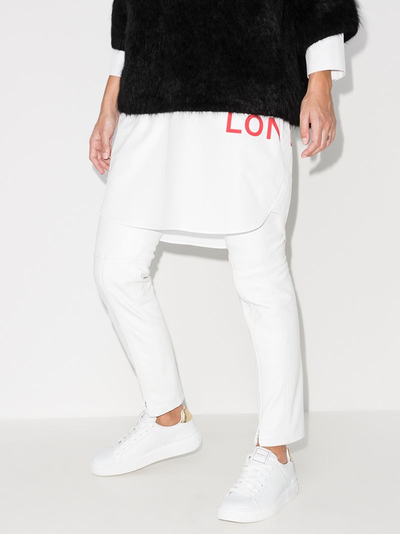 White B-court Low Top Leather Sneakers