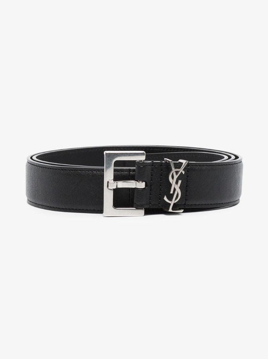 Black Monogram Leather Belt