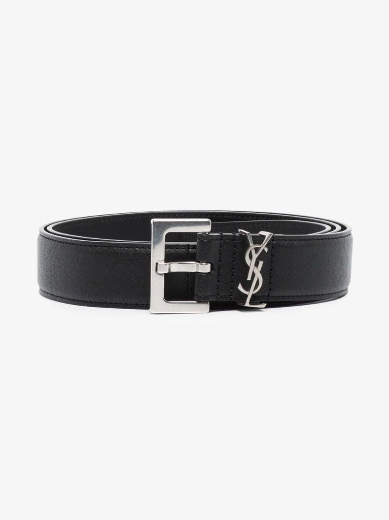 Black Monogram Leather Belt