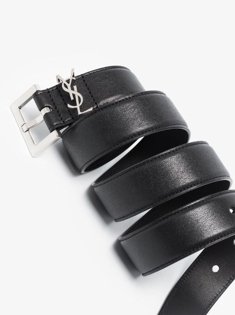 Black Monogram Leather Belt