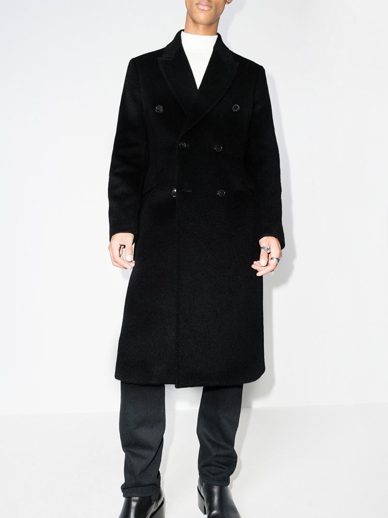 Whale Double-breasted Wool Coat