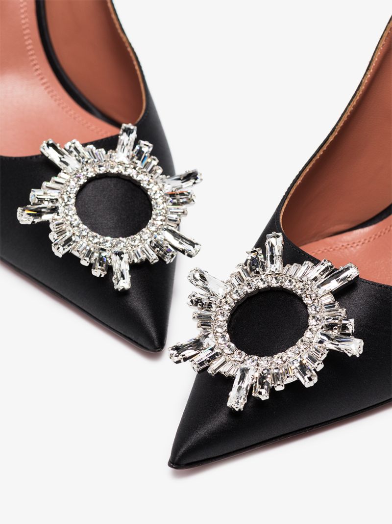 Black Begum 95 Crystal Pumps