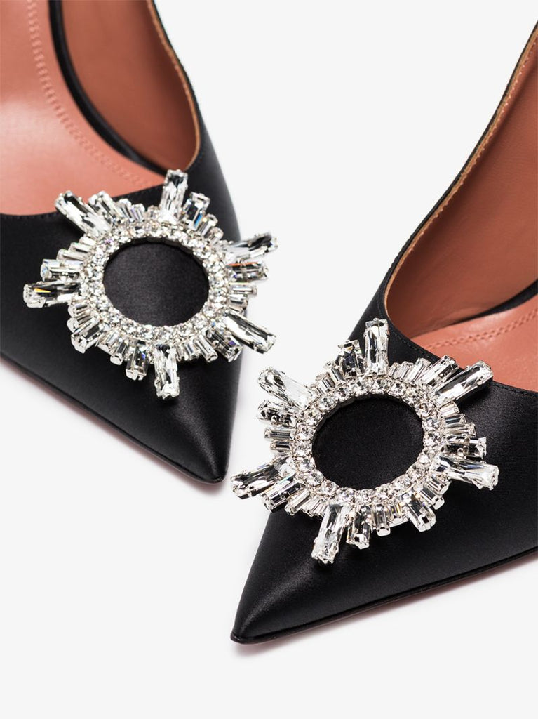 Black Begum 95 Crystal Pumps