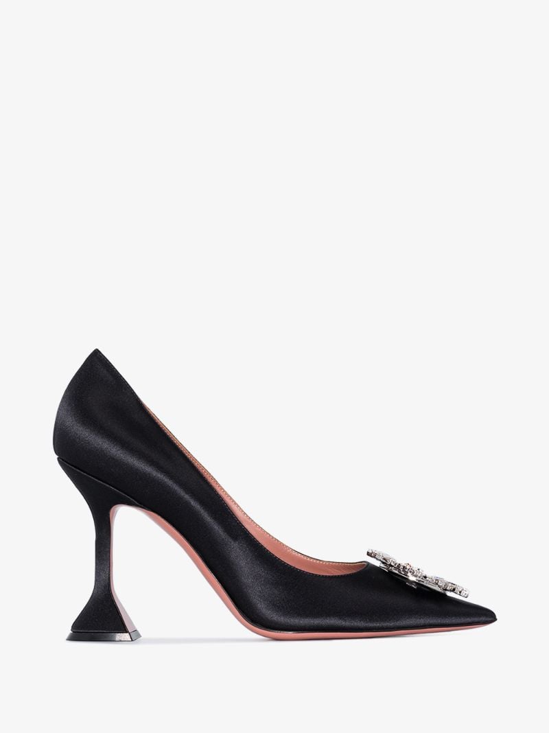 Black Begum 95 Crystal Pumps