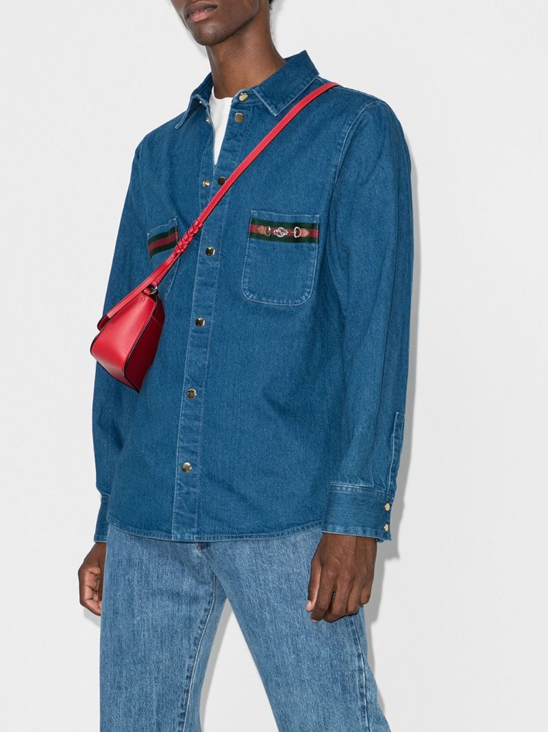 Web Stripe Pocket Denim Shirt