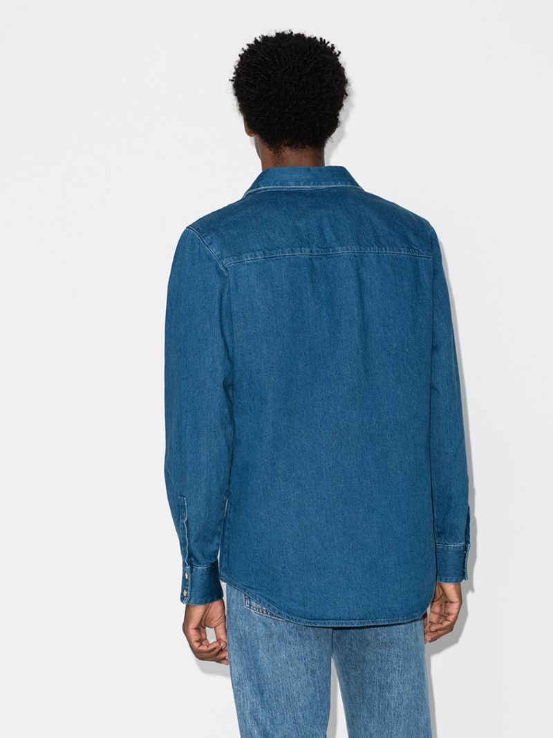 Web Stripe Pocket Denim Shirt