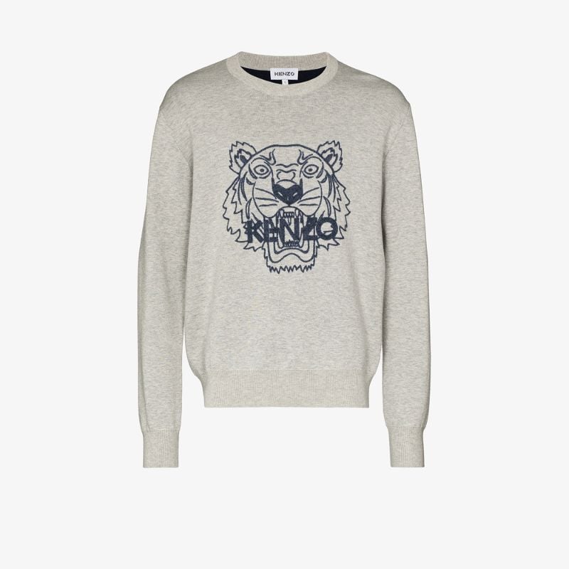 Tiger Logo Print Sweater