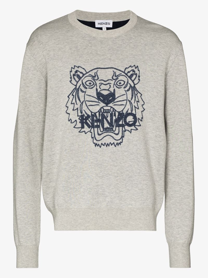 Tiger Logo Print Sweater