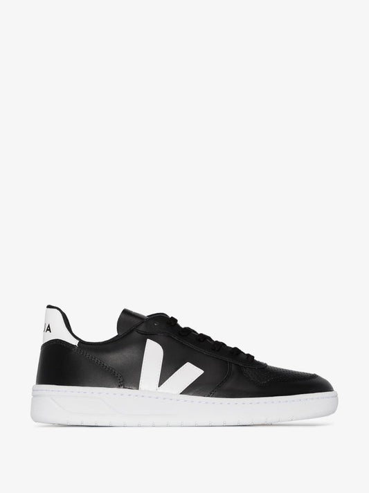 Black V-10 Leather Sneakers