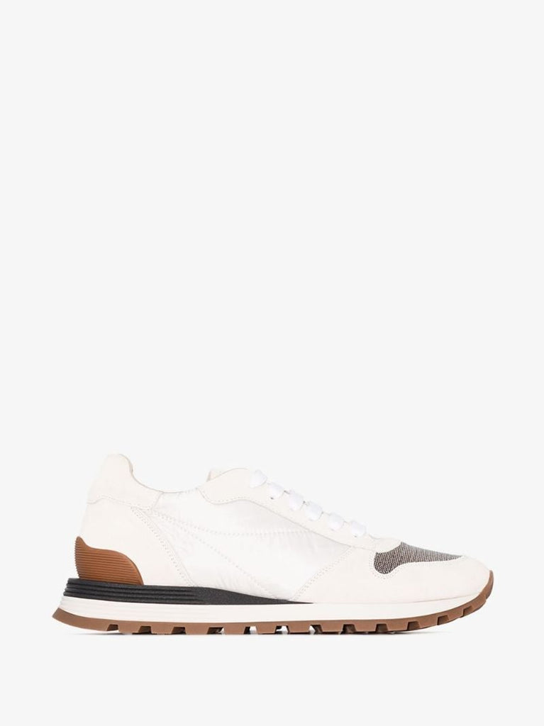 White Embellished Suede Sneakers