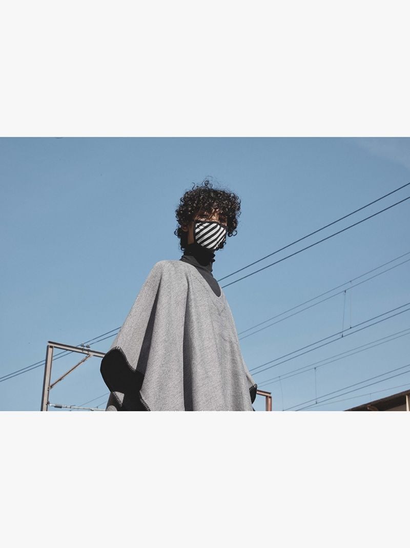 Black Diag Printed Face Mask